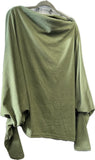 NEW Asymmetric Draped Jumper Baggy Sweater, Fall Sweaters Oversized Off The Shoulder Sweater for Women One Shoulder Tops Elegant Pullover Sweatshirts, Olive Green, One Size