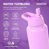 New Retails $47+ FAHRMOSIS 40 Oz Insulated Stainless Steel Water Bottle With Straw and Carrying Case - PURPLE