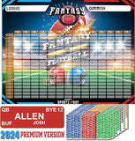 New Fantasy Football Draft Board 2022-2023 Kit - Extra Large Set with 576 Player Labels - Premium Color Edition[14 Teams 20 Rounds]