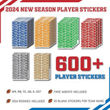 New Fantasy Football Draft Board 2022-2023 Kit - Extra Large Set with 576 Player Labels - Premium Color Edition[14 Teams 20 Rounds]