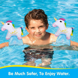 NEW Inflatable Swim Floater Sleeves for Kids, Cartoon Swimming Armbands Floaties Water Wings Floatation Sleeves, Pool Water Sports Learning Swim Training Aids, Unicorn