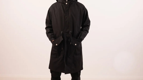 NEW Unisex Livity Classic Trench Coat, Black, Men's Sz L