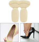 NEW Oshhni 2 in 1 Heel Cushion Pads Heel Grips Liner Anti Slip Soft Oversized Shoes High Heel Pads Heel Protector Heel Cushion Inserts, Beige T - 2 Pack