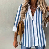 NEW Retails $90 Double Pocket Vertical Blue and White Stripe Tunic Top Sz L