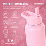 New Retails $47+ FAHRMOSIS 40 Oz Insulated Stainless Steel Water Bottle With Straw and Carrying Case - PINK