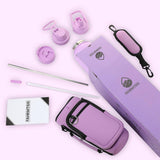 New Retails $47+ FAHRMOSIS 40 Oz Insulated Stainless Steel Water Bottle With Straw and Carrying Case - PURPLE