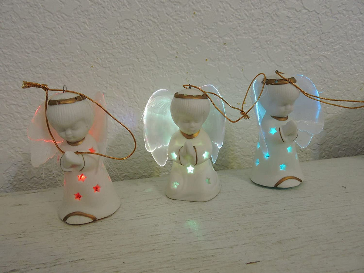 New in package! Luminous Fiber Optic Lighted Holiday Glowing Ceramic A