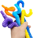 New Amillc Pack of 10 Pop Tubes Fidget Toy Pop It Colorful Stretch Tube Sensory Tool for Kids Adult Elastic Tube