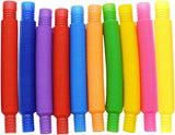 New Amillc Pack of 10 Pop Tubes Fidget Toy Pop It Colorful Stretch Tube Sensory Tool for Kids Adult Elastic Tube