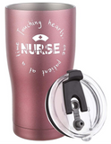 NEW Nurse Gifts, Nurse Tumbler - Nurse, Touching Hearts, One Patient at a Time - Gifts for Nurses, Nurse Practitioner, Registered Nurse, Nurse Graduation Gift, Nurse Mug Cup (Rose Gold)