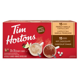 NEW Tim Hortons Hot Chocolate and French Vanilla Cappuccino Variety Pack, 30-count, BB: 05/26