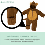 NEW Retails $52, Toddler Cuddle Club One Piece Romper Hooded Fleece Onesie Jumper, MONKEY, Size 3T