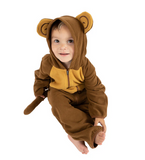 NEW Retails $52, Toddler Cuddle Club One Piece Romper Hooded Fleece Onesie Jumper, MONKEY, Size 3T