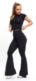 NWT Retails $86, Buffbunny Seamless Flare Legging, Black, Sz XL, Regular Length