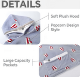 NEW Couples Hoodies Pajamas, Oversized Matching Onesies Sweatshirts Two Person hoodie with Pockets, Blue/Grey