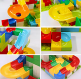 NEW 165 Pieces Plastic Construction Building Blocks Diy Assembly Race Track Toy Marble Run Blocks Toy Set for Kids