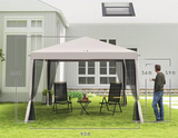 NEW Retails $222, 10 ft. x 10 ft. Outdoor Canopy Pop-Up Tent with Sidewalls Instant Setup 4-Mesh Walls for Party Events Beige
