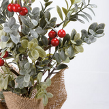 NEW Mini Pine, Eucalyptus And Berries Small Tree - Ours is Flocked With Pine, Eucalyptus, Berries & Pinecone
