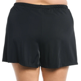 NEW Retails $110, Maxine of Hollywood Solid Jogger Short Swim Bottom, Black, Sz 24W Plus Size