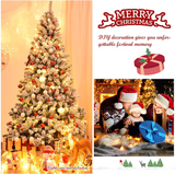 NEW IN BOX Retails $180, Costway 7.5-ft Flocked Artificial Christmas Tree, Unlit, 1346 snow flocked tips