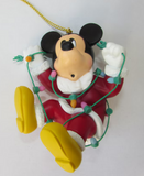 NEW IN ORIGINAL BOX MICKEY CHRISTMAS ORNAMENT Christmas Magic Retired Christmas Tree Ornament Mickey Mouse Tangled in Lights Disney #101