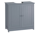 NEW Retails $133, HOMCOM 23.6-inch L x 23.6-inch H Under Sink Bathroom Cabinet with 2 Doors and Shelf, Grey
