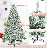 NEW IN BOX Retails $180, Costway 7.5-ft Flocked Artificial Christmas Tree, Unlit, 1346 snow flocked tips