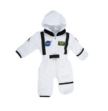 NEW Retails $52, Cuddle Club One Piece Romper Hooded Fleece Onesie Jumper for Baby, ASTRONAUT, Sz 3-6 months