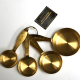 Retails $39+ NEW Maison Plus 4 Piece Premium heavy-gauge stainless steel in radiant gold finish Measuring Cups