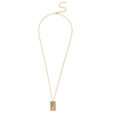 NEW The Moon Tarot Card Pendant Necklace, background is WHITE
