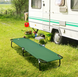 NEW Retails $80, Outsunny Folding Camping Cot for Adults Kids Portable Outdoor Sleeping Bed, Green