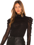 NEW Retails $298, Remy Top Diane von Furstenberg, Black, Sz XL