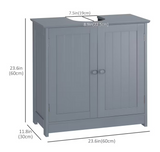 NEW Retails $133, HOMCOM 23.6-inch L x 23.6-inch H Under Sink Bathroom Cabinet with 2 Doors and Shelf, Grey