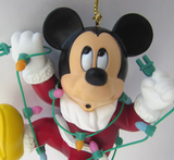 NEW IN ORIGINAL BOX MICKEY CHRISTMAS ORNAMENT Christmas Magic Retired Christmas Tree Ornament Mickey Mouse Tangled in Lights Disney #101