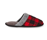 NEW George Men's Slippers, Red Buffalo Plaid, Sz M