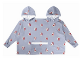 NEW Couples Hoodies Pajamas, Oversized Matching Onesies Sweatshirts Two Person hoodie with Pockets, Blue/Grey