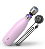 NEW CrazyCap 2.0 UV Water Purifier & Self Cleaning Stainless Steel Insulated Water Bottle - Turns Any Water Source Into Clean Drinkable Water - Perfect for Hiking, Camping, Travel and Survival, Blush