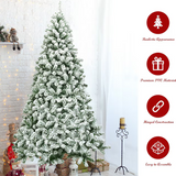 NEW IN BOX Retails $180, Costway 7.5-ft Flocked Artificial Christmas Tree, Unlit, 1346 snow flocked tips