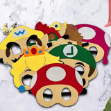 NEW 12 PCS Game Themed Felt Masks Role Play Bros Party Favors,Game Themed Party Supplies Dress Up Masks Birthday Cosplay Mask Cartoon Character Cosplay Photo Booth Prop Birthday Gift