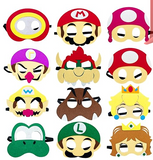 NEW 12 PCS Game Themed Felt Masks Role Play Bros Party Favors,Game Themed Party Supplies Dress Up Masks Birthday Cosplay Mask Cartoon Character Cosplay Photo Booth Prop Birthday Gift