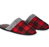 NEW George Men's Slippers, Red Buffalo Plaid, Sz M
