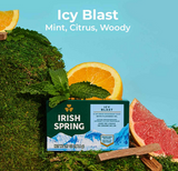 New Packaging Distressed, Irish Spring Icy Blast Deodorant Bar Soap for Men, 3ct