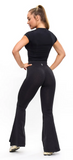 NWT Retails $86, Buffbunny Seamless Flare Legging, Black, Sz XL, Regular Length