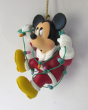 NEW IN ORIGINAL BOX MICKEY CHRISTMAS ORNAMENT Christmas Magic Retired Christmas Tree Ornament Mickey Mouse Tangled in Lights Disney #101