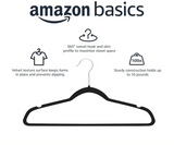NEW Amazon Basics Velvet Suit Hangers - 19-Pack, Black