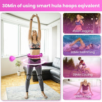 New Weighted Hula Hoops Smart Fitness Hoops for Adults Weight Loss, 24 Detachable Knots Plus 4 Extra Sections Adjustable Hula Hoop, 2 in 1 Abdomen Fitness Message Non Fall Auto Spinning Ball