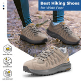 NEW Retails $49+, FitVille Wide Hiking Shoes for Women Outdoor Work Shoes Trekking Trails Sneakers with Arch Support | Heel Pain Relief, Sage Khaki, Sz 10.5