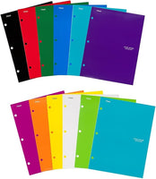 New Five Star Pocket Folders, 4-Pocket, 12-1/2" x 9-1/2", Assorted Colors, 12 Pack Retails $36+