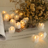 New Flameless Candles with Remote, Wax Dripped LED Tea Lights with Realistic Flickering, Warm White, Pack of 12