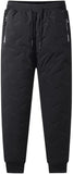 New Sherpa Lined Sweatpants - Plush Thermal Pants for Women Black Fits S/M